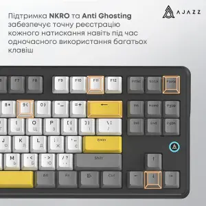 Клавиатура Ajazz AK870 V2 Flying Fish Switch Black Gray Yellow (AK870-V2-FF-BGY) UA