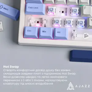 Клавиатура Ajazz AK870 V2 Flying Fish Switch White (AK870-V2-FF-BWB) UA