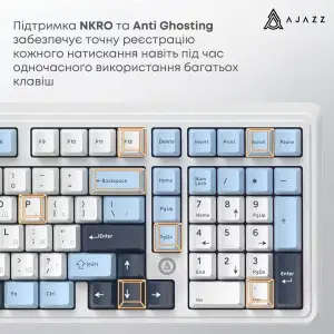 Клавіатура Ajazz AK980 Max Magnetic Switch Blue/White/Dark Blue (AK980-MAX-M-BWDB) UA