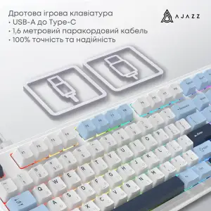 Клавіатура Ajazz AK980 Max Magnetic Switch Blue/White/Dark Blue (AK980-MAX-M-BWDB) UA