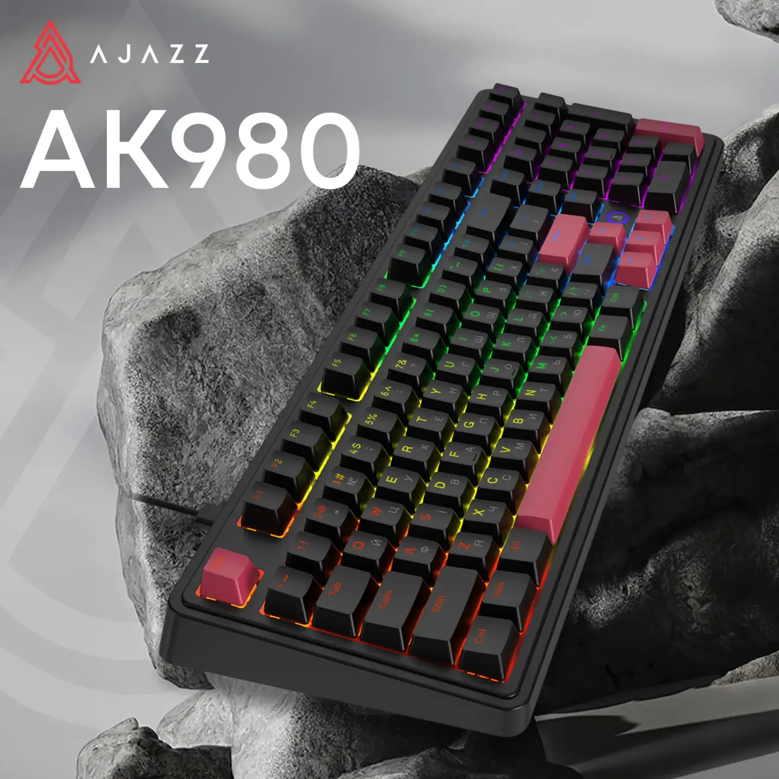 Клавиатура Ajazz AK980 Red Switch Black Red (AK980-R-BR) UA