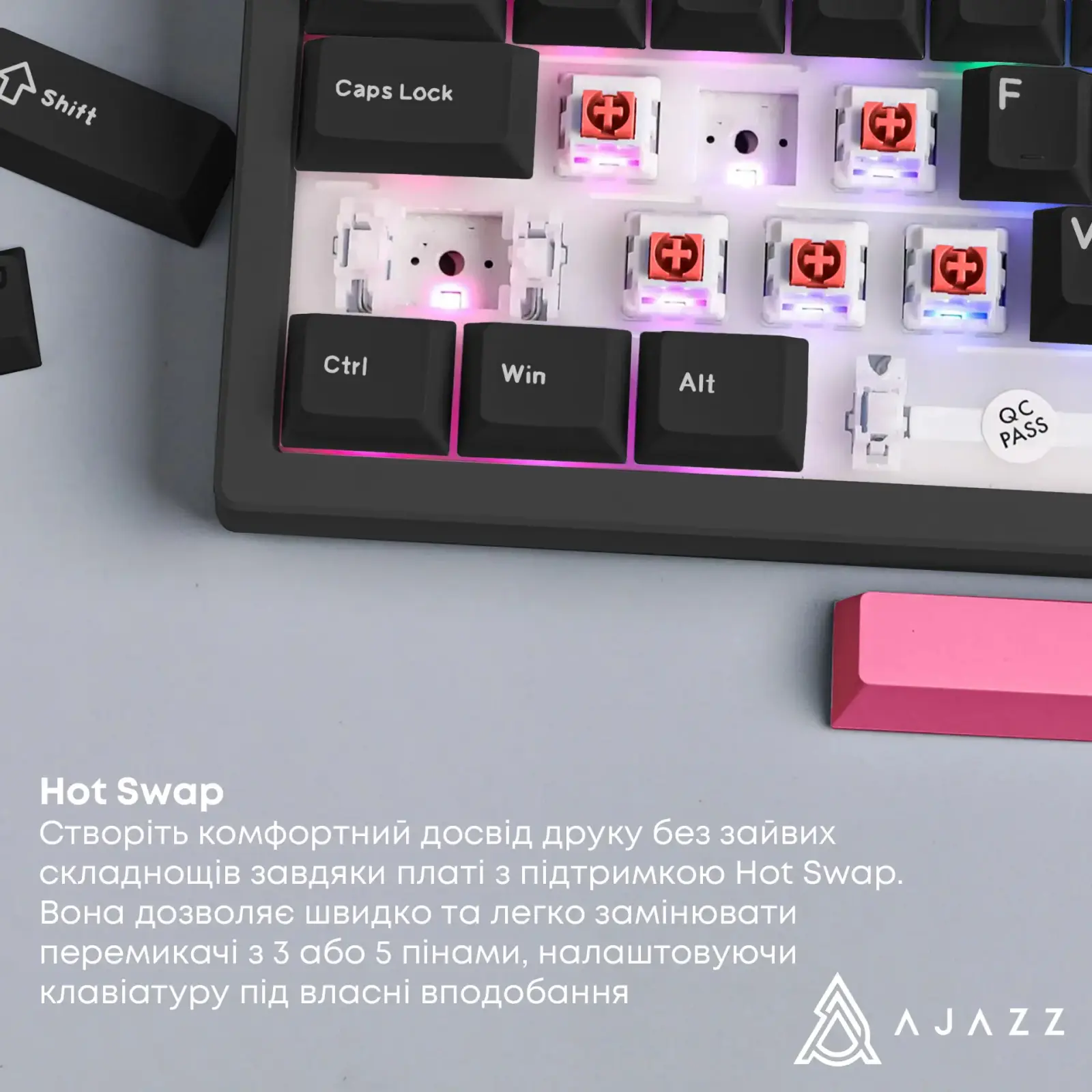 Клавиатура Ajazz AK980 Red Switch Black Red (AK980-R-BR) UA