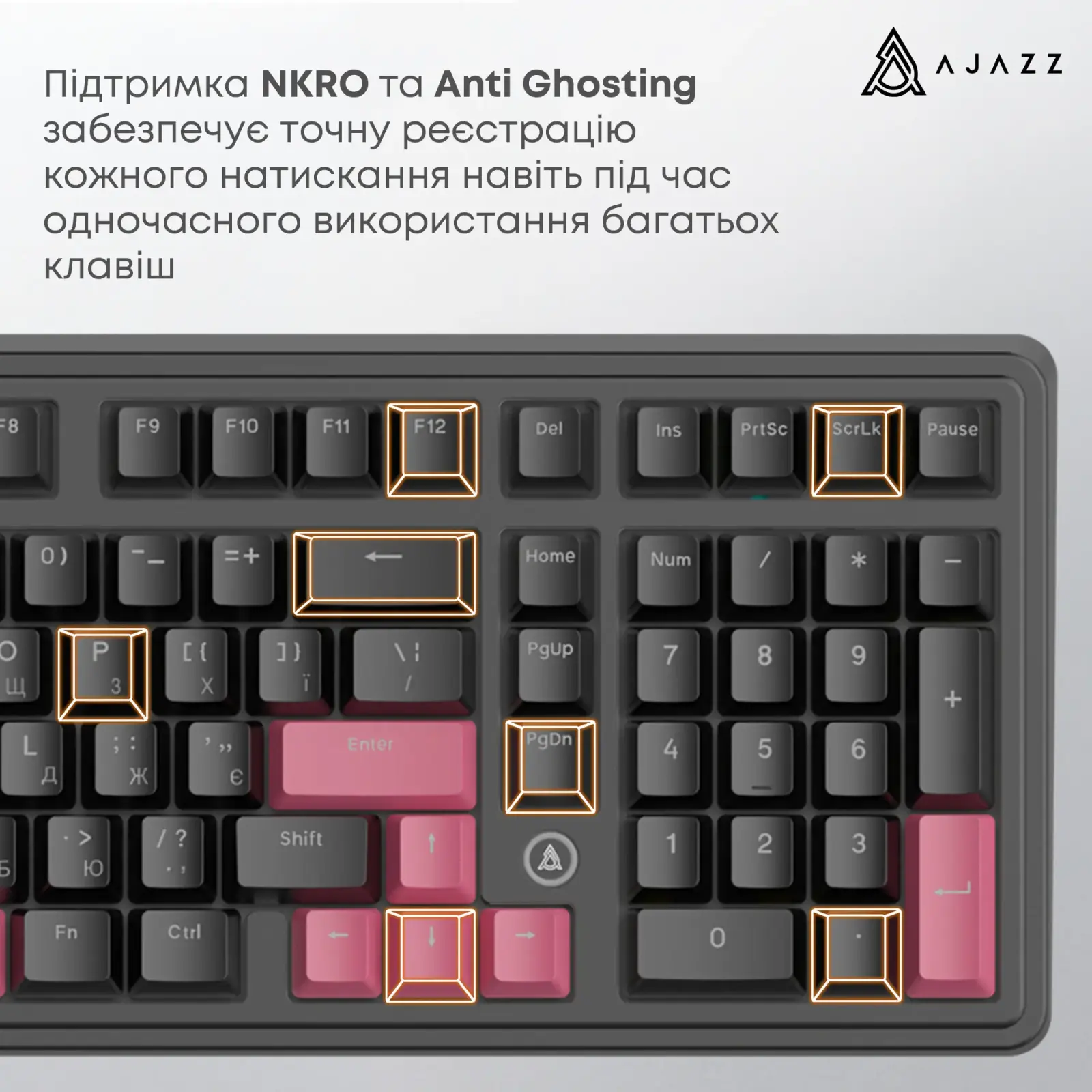 Клавиатура Ajazz AK980 Red Switch Black Red (AK980-R-BR) UA