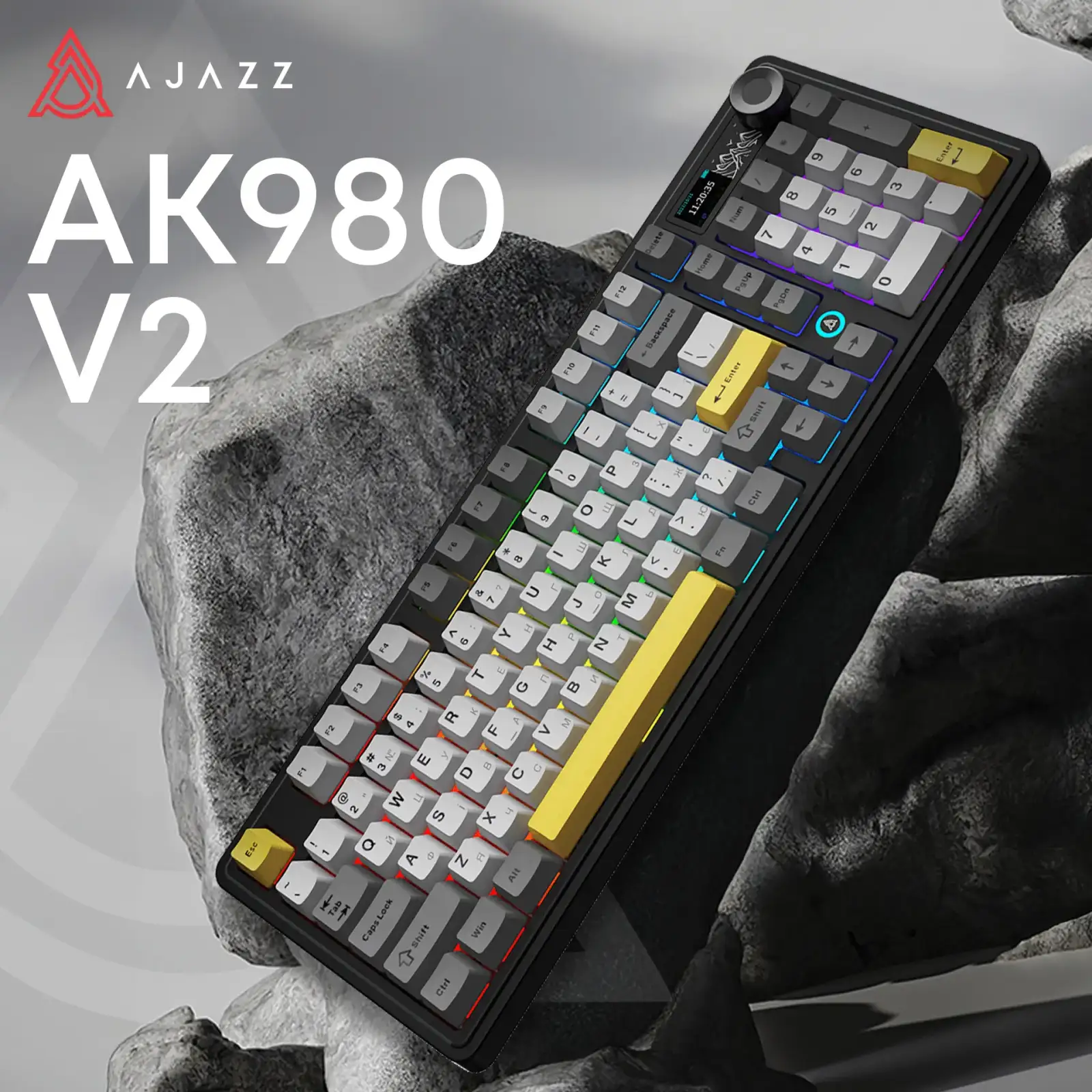Клавіатура бездротова Ajazz AK980 V2 Gift Switch V2 Black (AK980-V2-G-BGY) UA