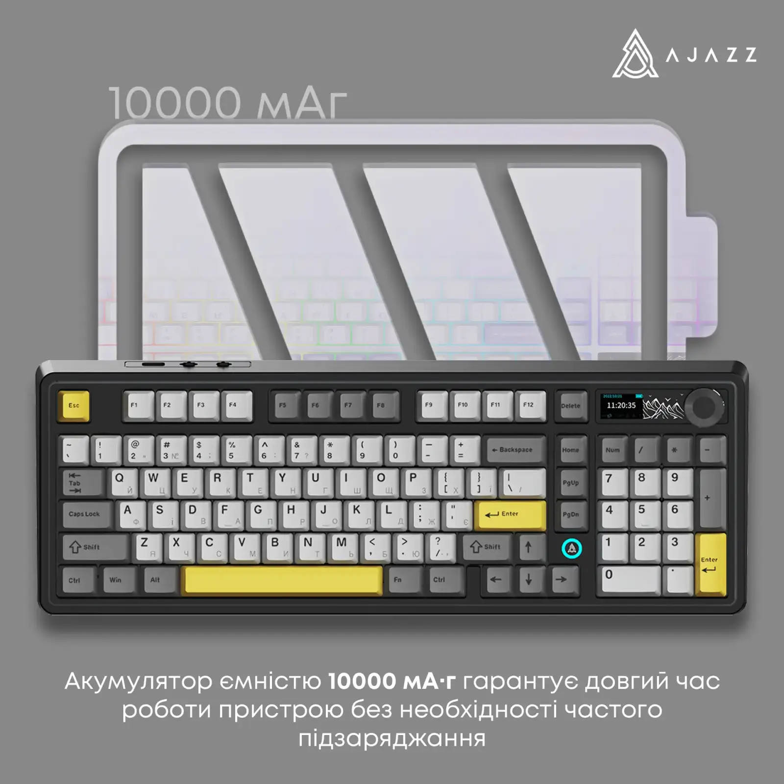 Клавіатура бездротова Ajazz AK980 V2 Gift Switch V2 Black (AK980-V2-G-BGY) UA
