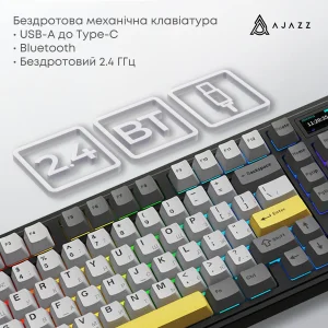 Клавіатура бездротова Ajazz AK980 V2 Maillard Switch Black (AK980-V2-M-BGY) UA