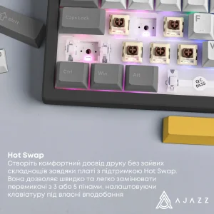Клавіатура бездротова Ajazz AK980 V2 Maillard Switch Black (AK980-V2-M-BGY) UA