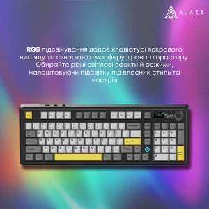 Клавіатура бездротова Ajazz AK980 V2 Maillard Switch Black (AK980-V2-M-BGY) UA