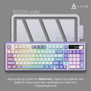 Клавіатура бездротова Ajazz AK980 V2 Maillard Switch White (AK980-V2-M-PWB) UA