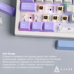 Клавіатура бездротова Ajazz AK980 V2 Maillard Switch White (AK980-V2-M-PWB) UA