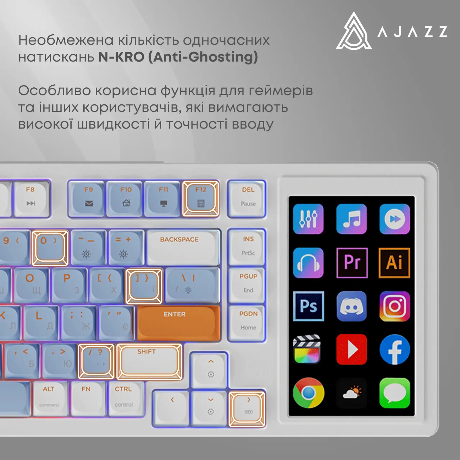 Клавіатура Ajazz AKP815 Huano Red Switch White (AKP815-R-WBO) UA