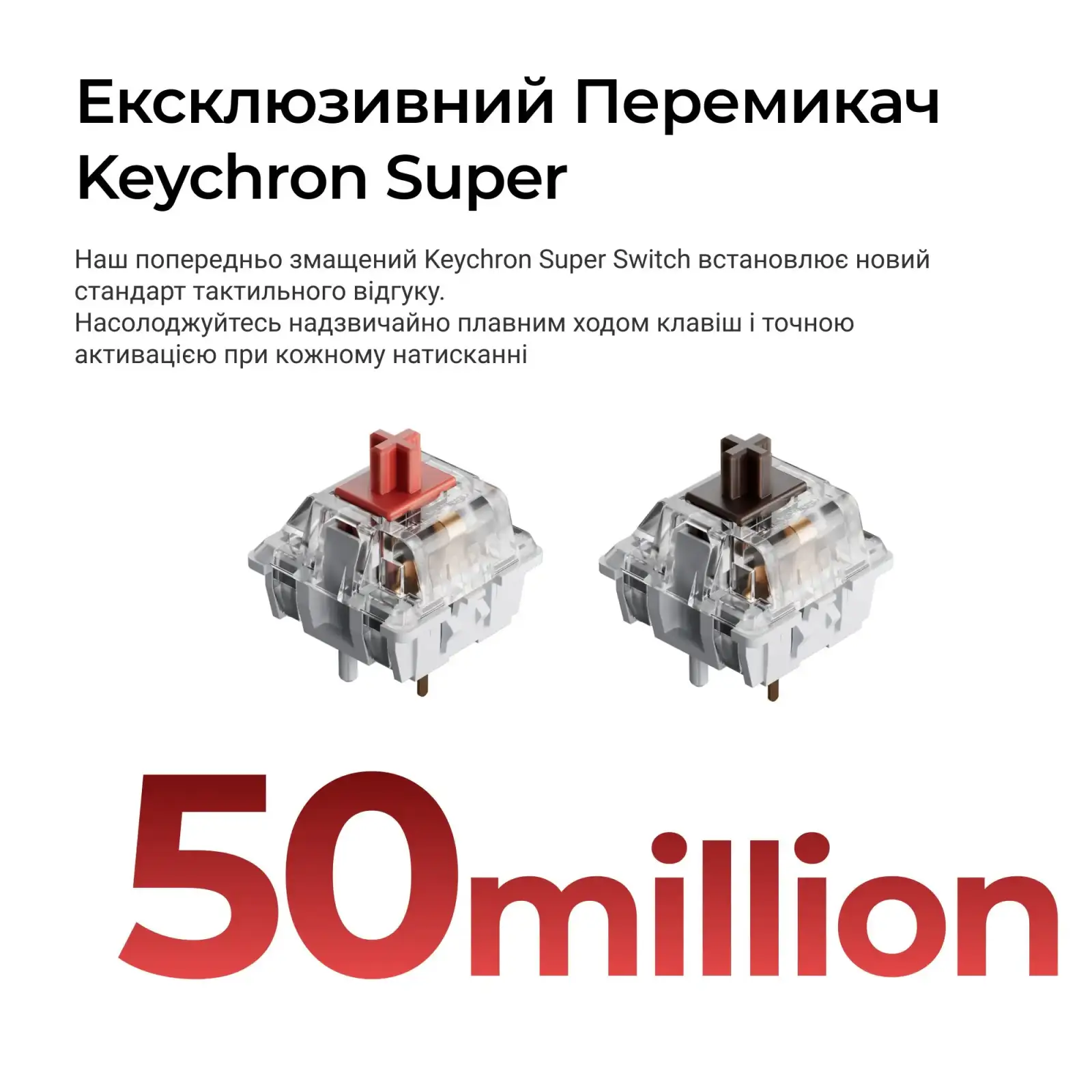 Клавіатура бездротова Keychron C3 Max Super Red Switch Black RGB (C3M-H1-UA) UA
