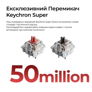 Клавіатура бездротова Keychron C3 Max Super Red Switch Black RGB (C3M-H1-UA) UA