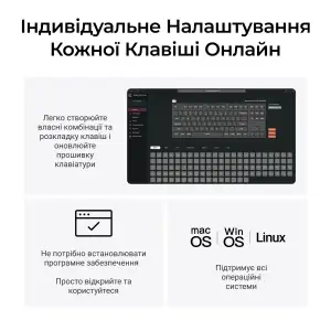 Клавіатура бездротова Keychron C3 Max Super Red Switch Black RGB (C3M-H1-UA) UA