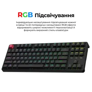 Клавіатура бездротова Keychron C3 Max Super Red Switch Black RGB (C3M-H1-UA) UA