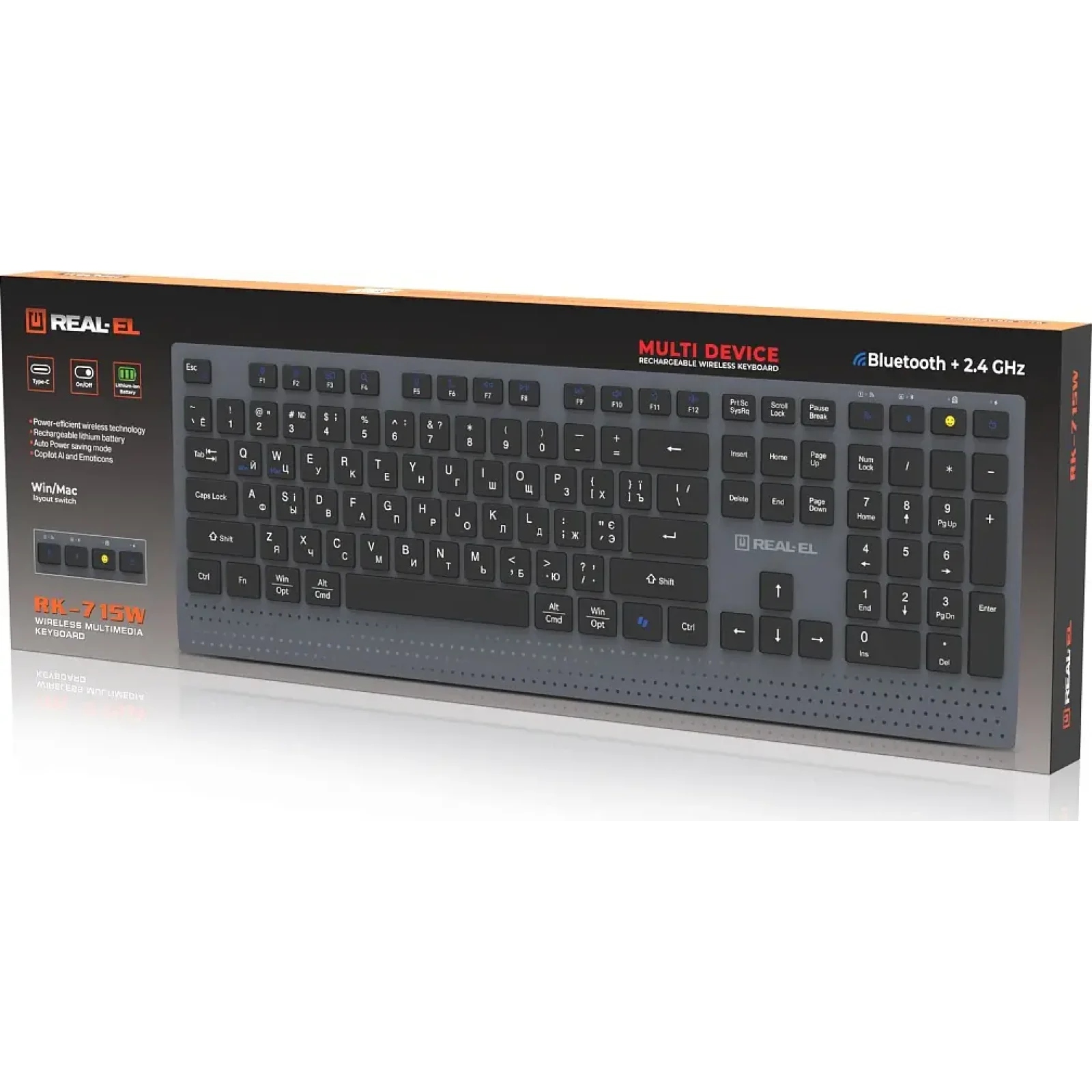 Клавіатура REAL-EL RK-715W UA