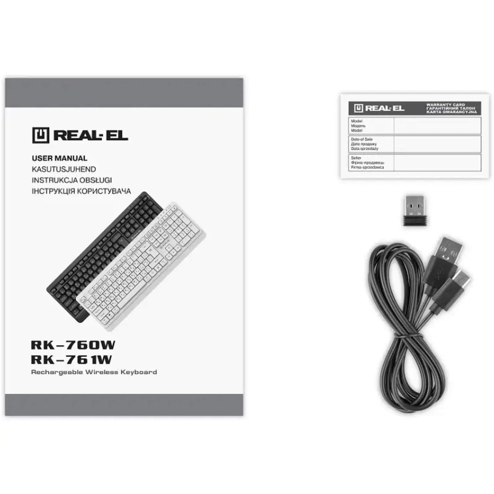 Клавиатура беспроводная REAL-EL RK-760W Black UA