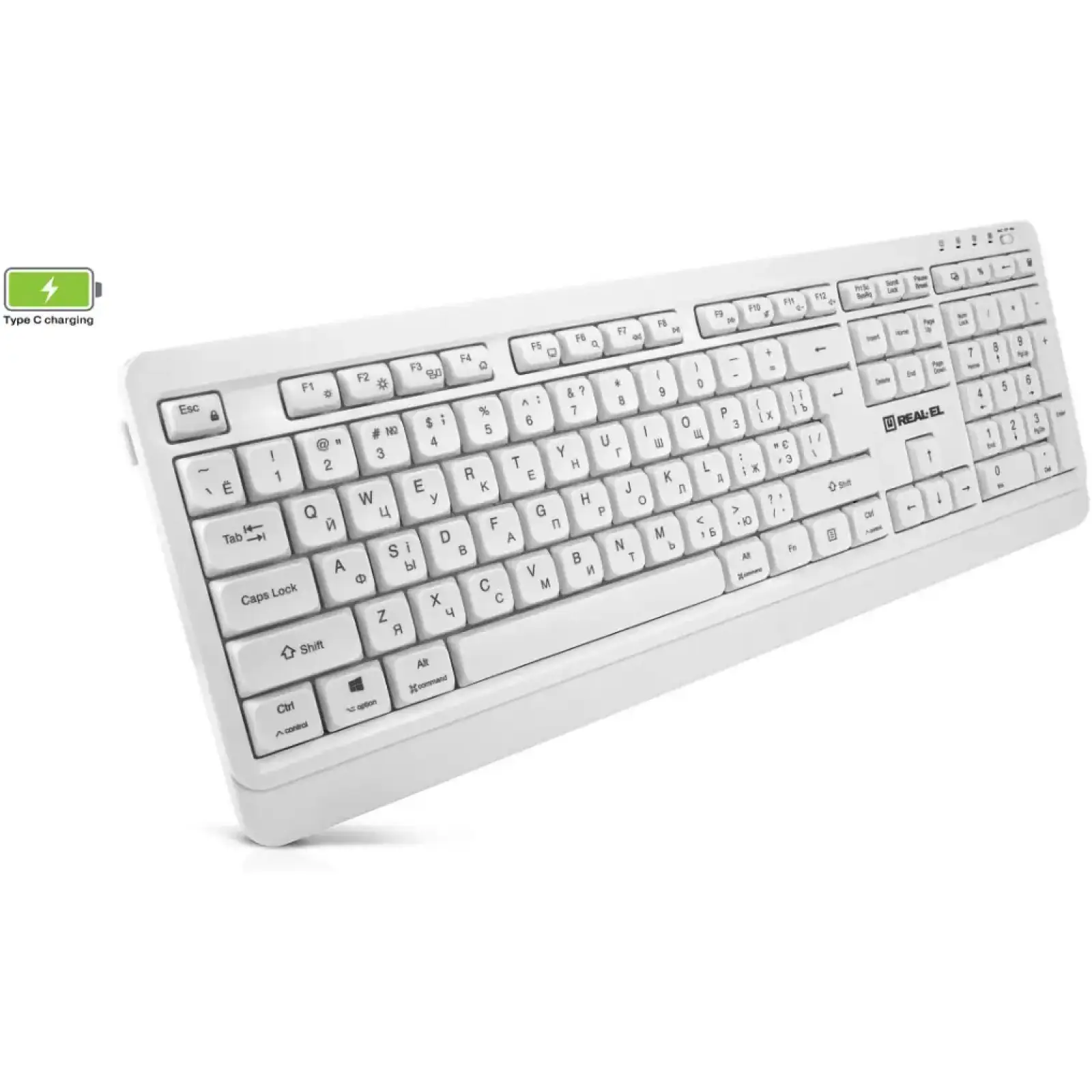Клавиатура беспроводная REAL-EL RK-761W White UA