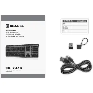 Клавиатура беспроводная REAL-EL RK-737W Black/Grey UA