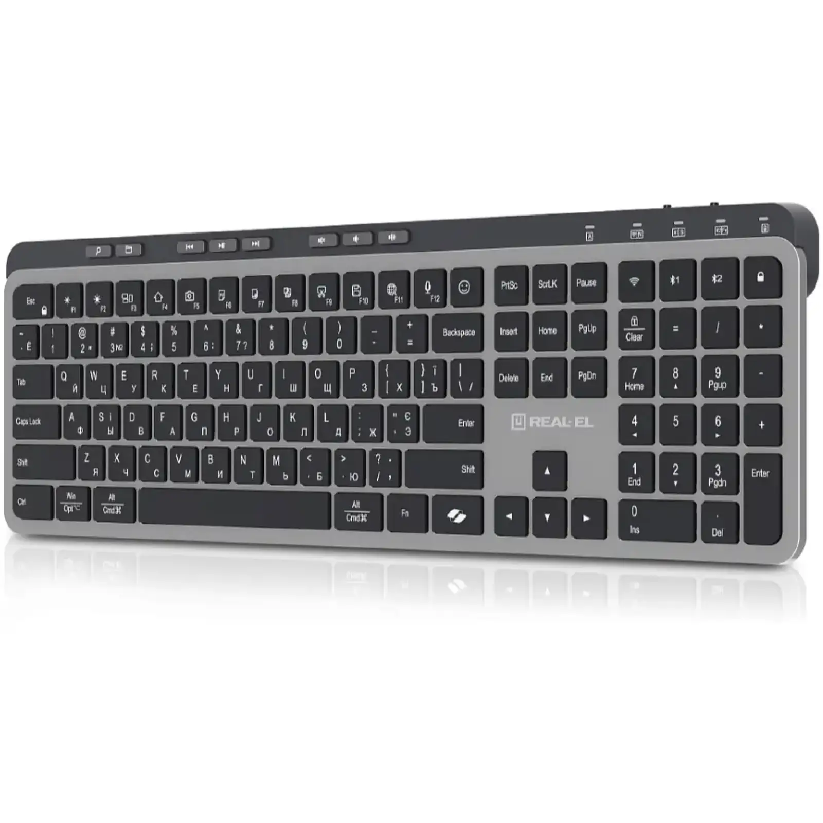 Клавиатура беспроводная REAL-EL RK-737W Black/Grey UA