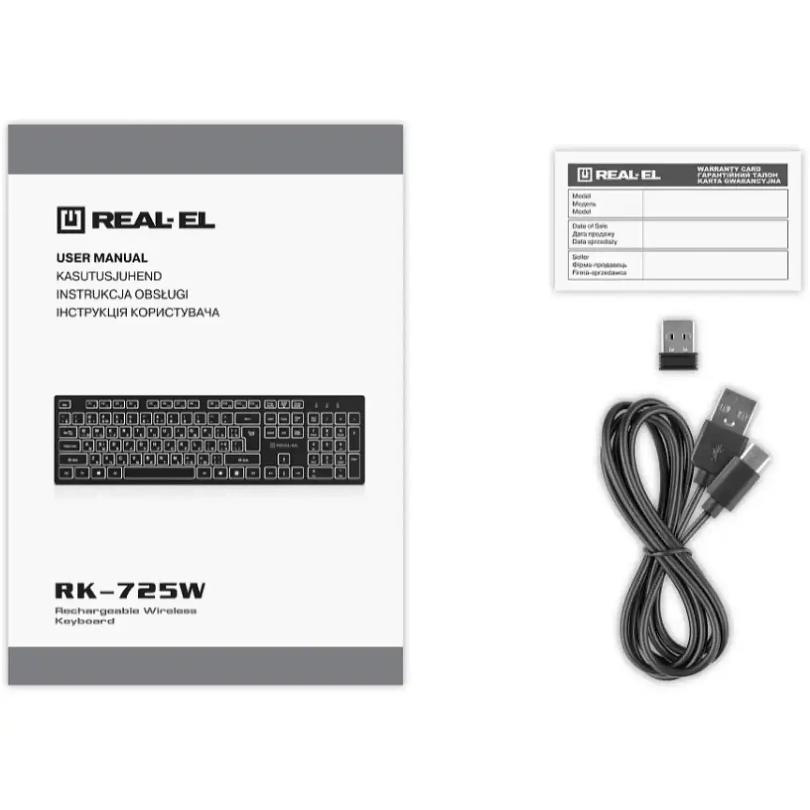 Клавиатура беспроводная REAL-EL RK-725W Black UA