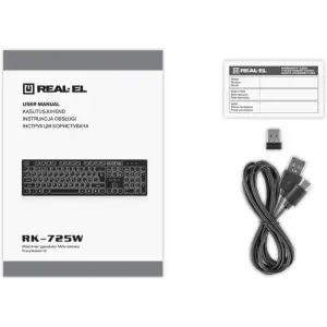 Клавиатура беспроводная REAL-EL RK-725W Black UA