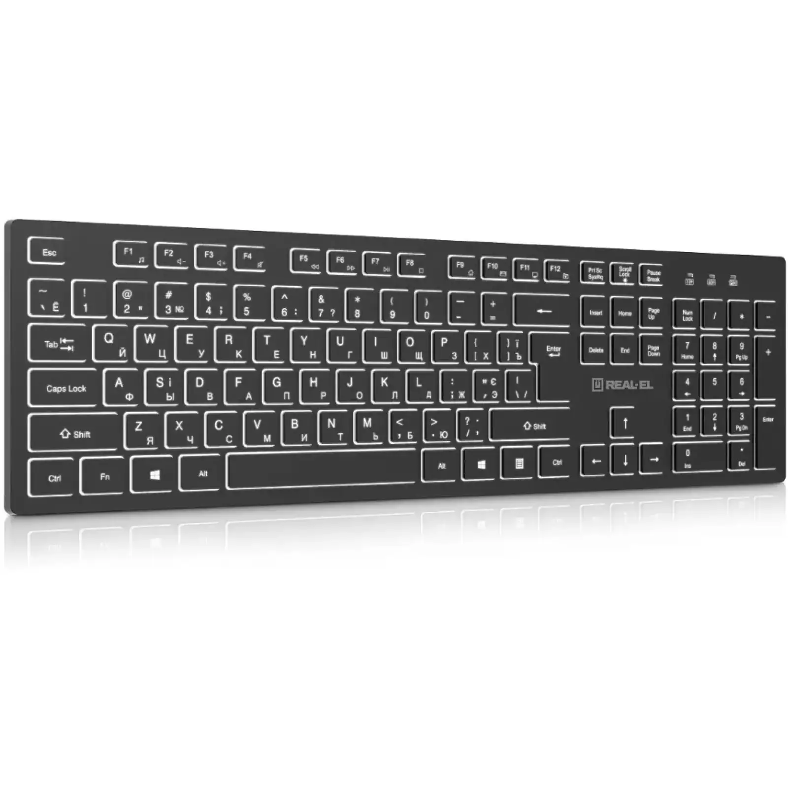 Клавиатура беспроводная REAL-EL RK-725W Black UA