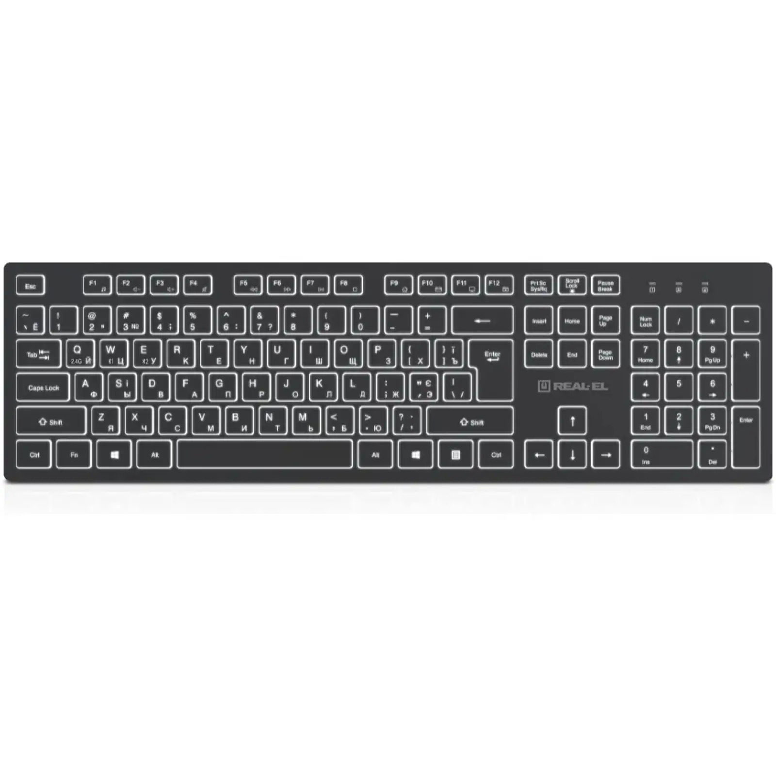 Клавиатура беспроводная REAL-EL RK-725W Black UA