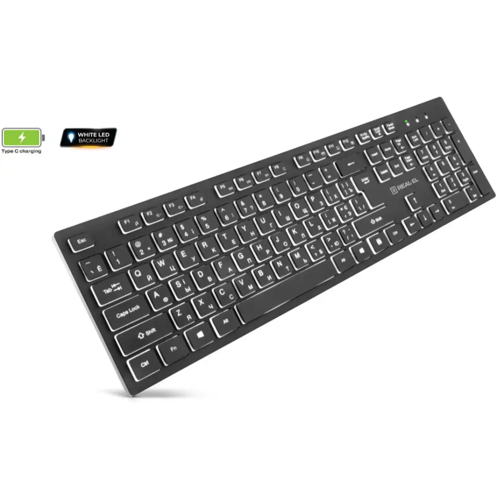 Клавиатура беспроводная REAL-EL RK-725W Black UA