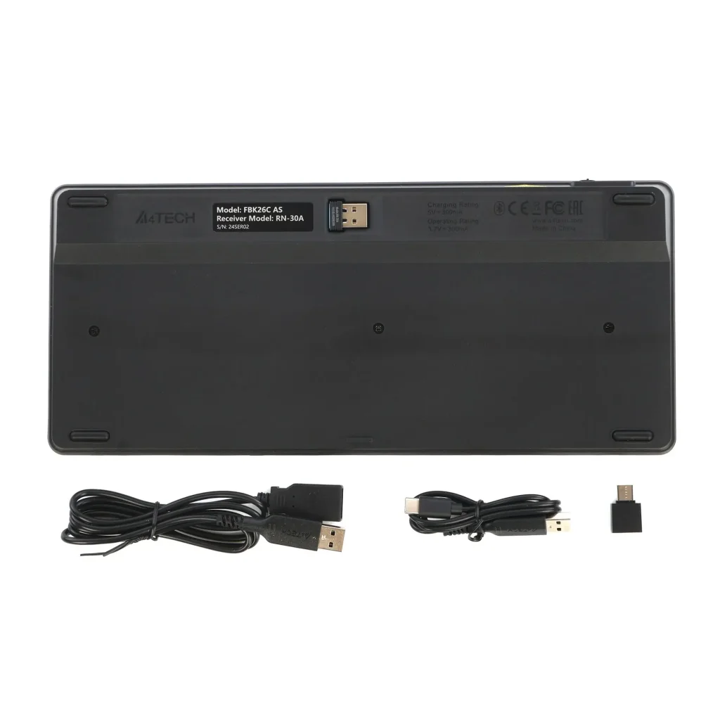 Клавіатура бездротова A4Tech FBK26C AS Black UA