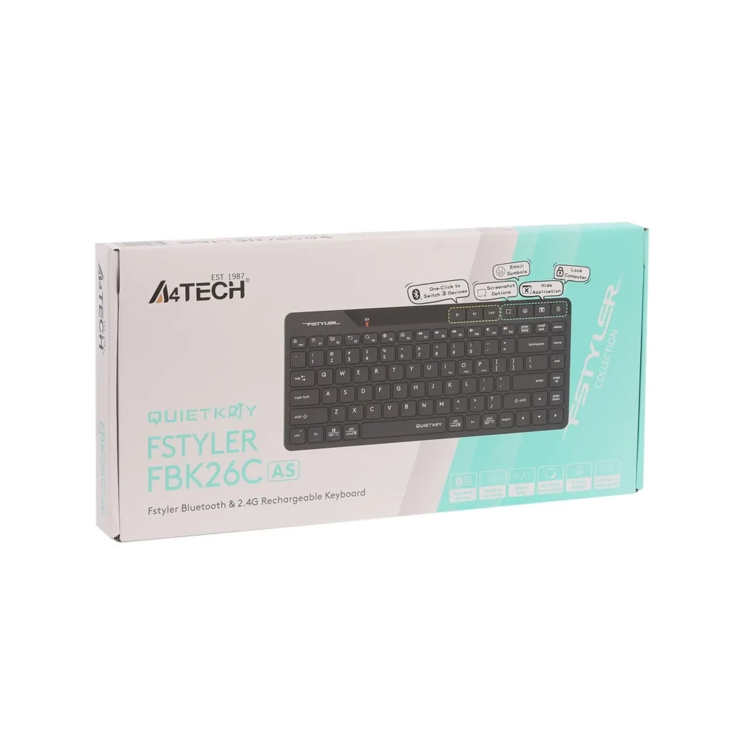 Клавіатура бездротова A4Tech FBK26C AS Black UA