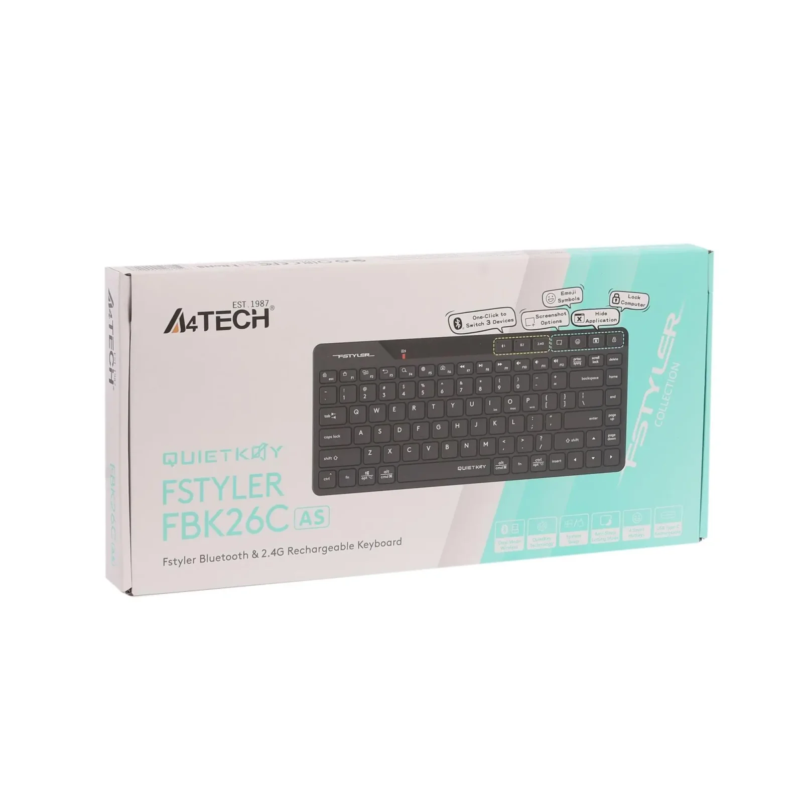 Клавиатура беспроводная A4Tech FBK26C AS Black UA