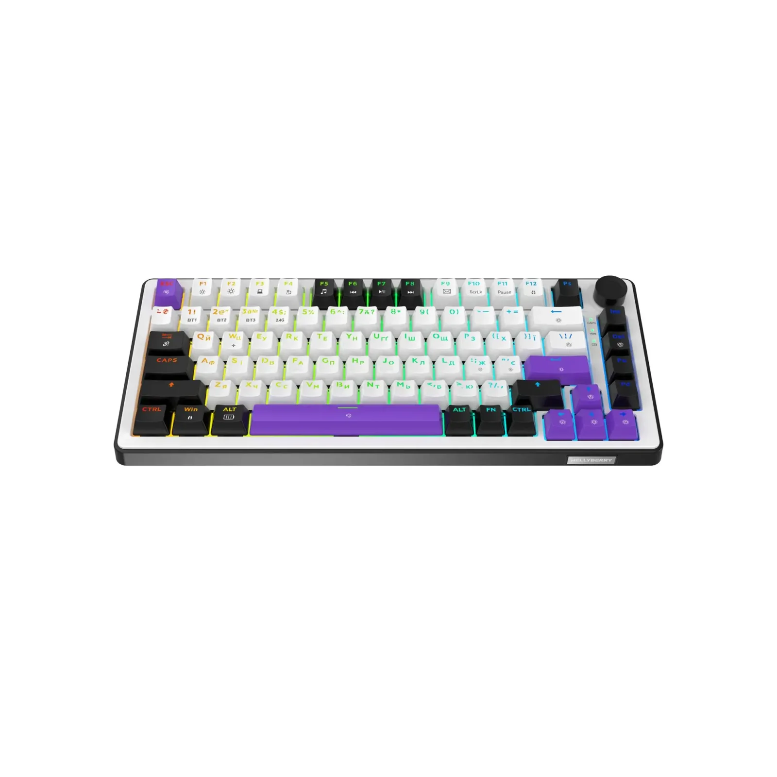 Клавиатура беспроводная Hator Hellyberry HK75 Wireless White-Violet UA