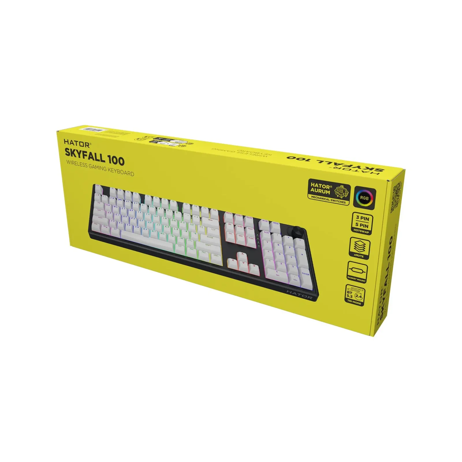 Клавиатура беспроводная Hator Skyfall 100 Wireless Black-White (HTK3100UA) UA