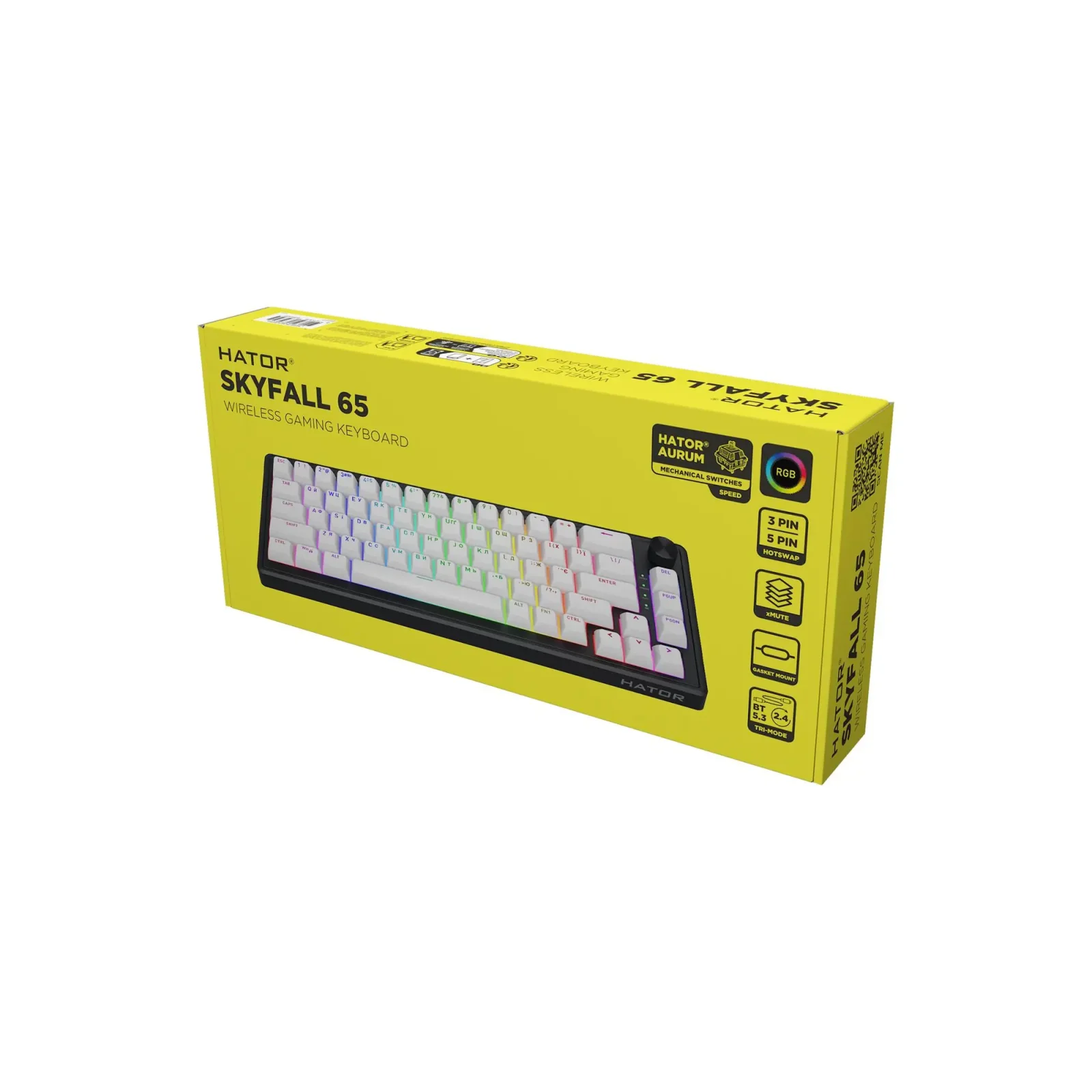 Клавиатура беспроводная Hator Skyfall 65 Wireless Black-White (HTK3160UA) UA