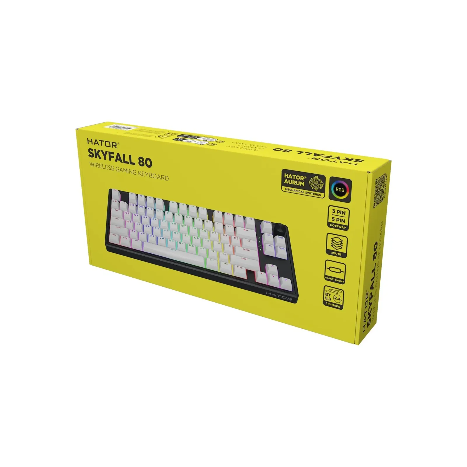 Клавіатура бездротова Hator Skyfall 80 Wireless Black-White (HTK3180UA) UA