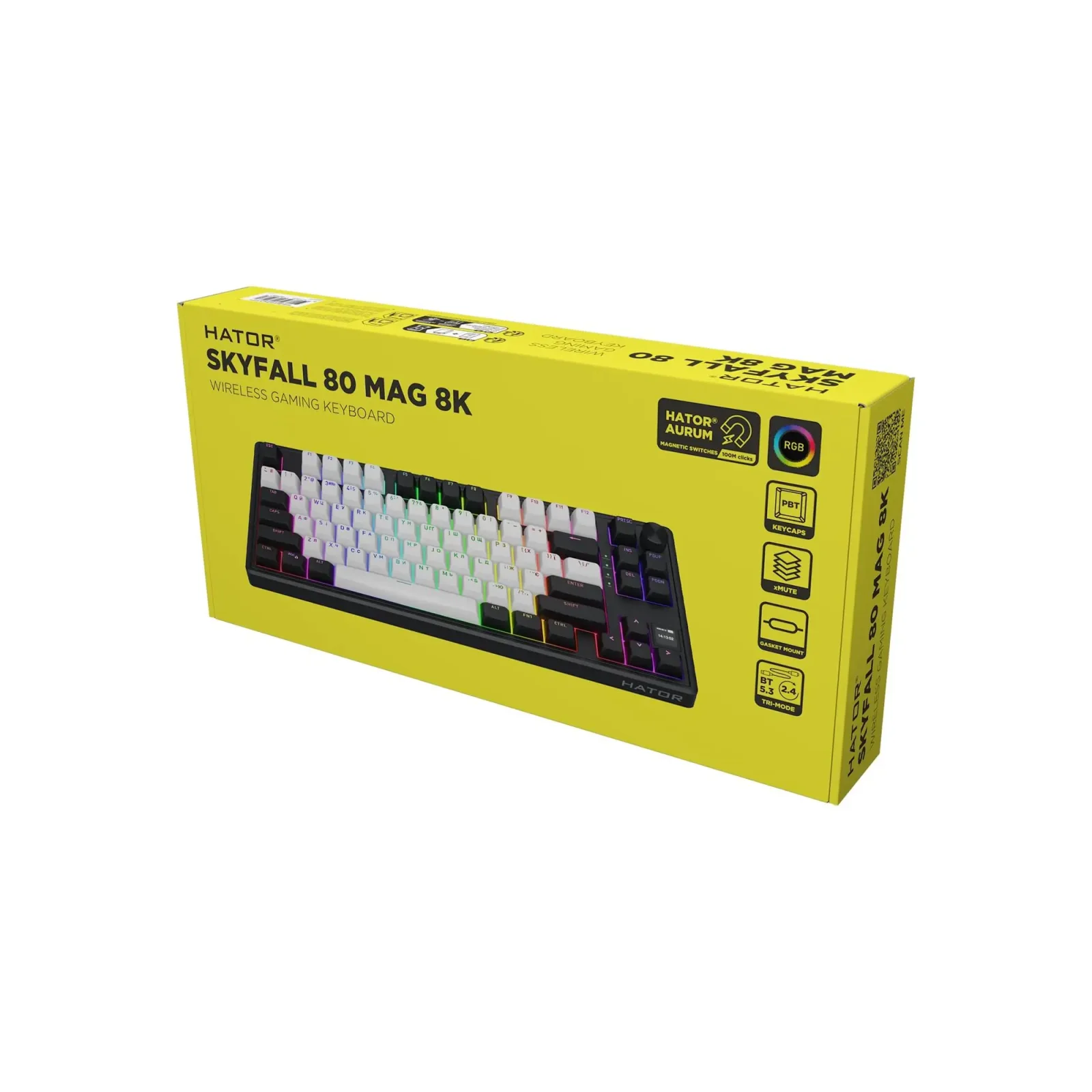 Клавіатура бездротова Hator Skyfall 80 MAG Ultima 8K Wireless White-Black (HTK3880UA) UA