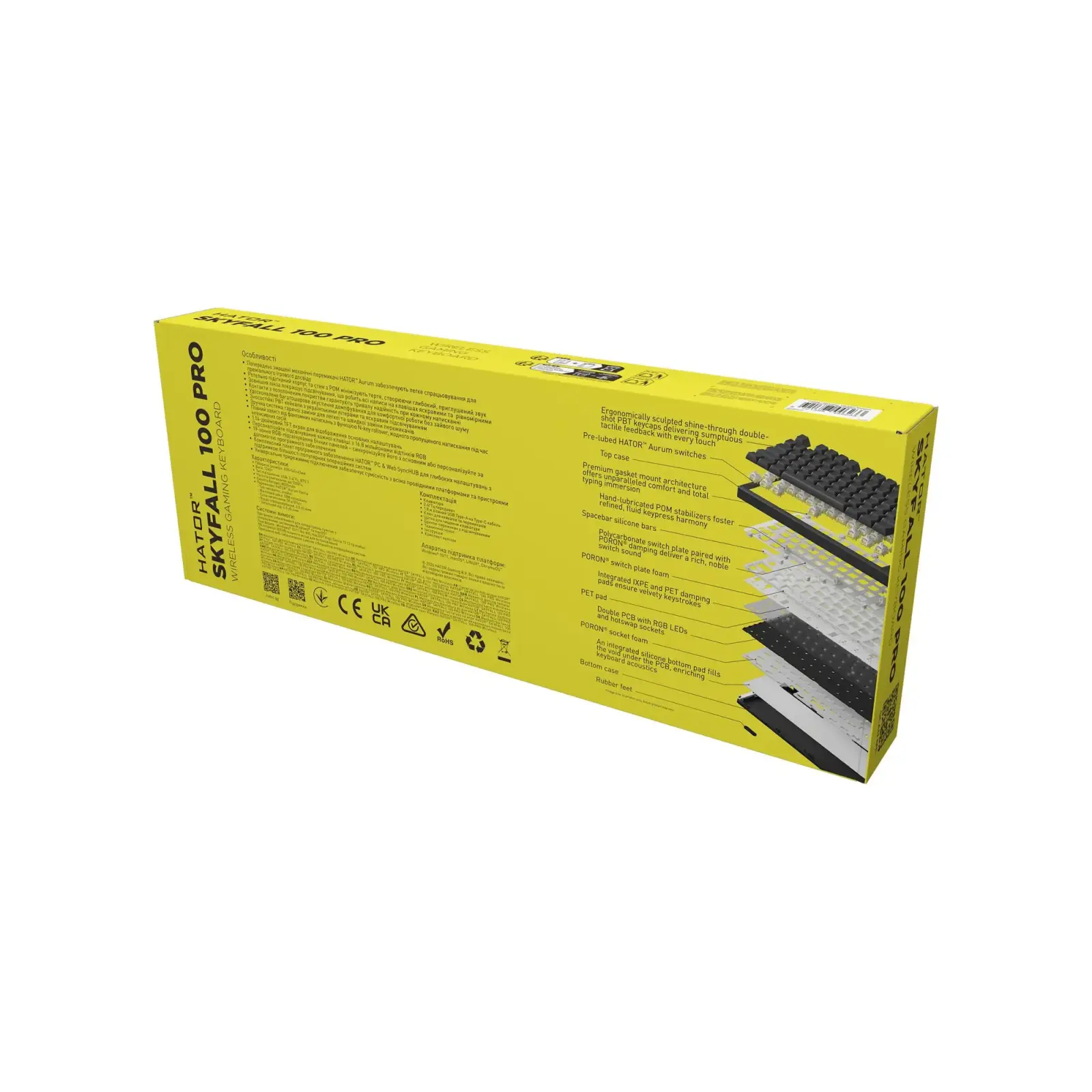 Клавиатура беспроводная Hator Skyfall 100 Pro Wireless Black (HTK4101UA) UA