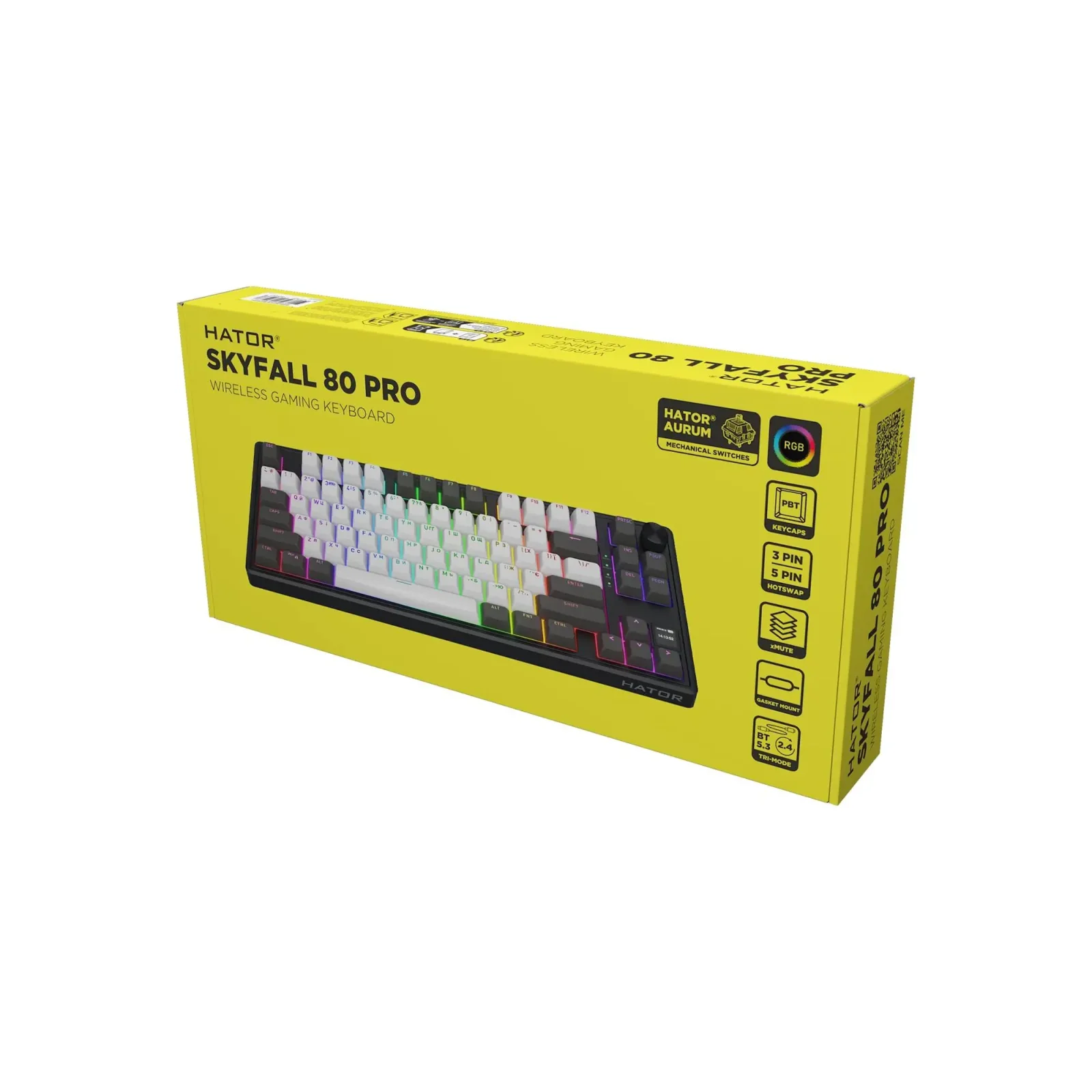 Клавіатура бездротова Hator Skyfall 80 Wireless Grey-Black (HTK4180UA) UA