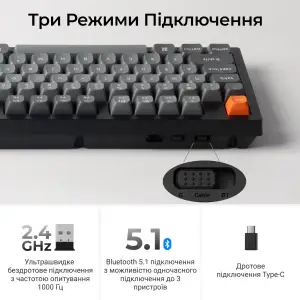 Клавіатура бездротова Keychron K10 Max Keychron Super Banana Switch Black RGB (K10M-H4-UA) UA