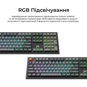 Клавіатура бездротова Keychron K10 Max Keychron Super Banana Switch Black RGB (K10M-H4-UA) UA