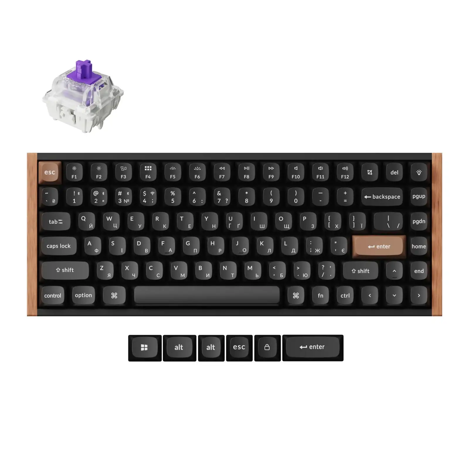 Клавиатура беспроводная Keychron K2 HE Magnetic Switch Black RGB (K2H-F1-UA) UA