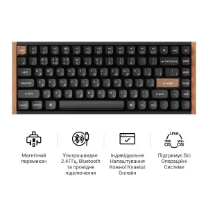 Клавиатура беспроводная Keychron K2 HE Magnetic Switch Black RGB (K2H-F1-UA) UA