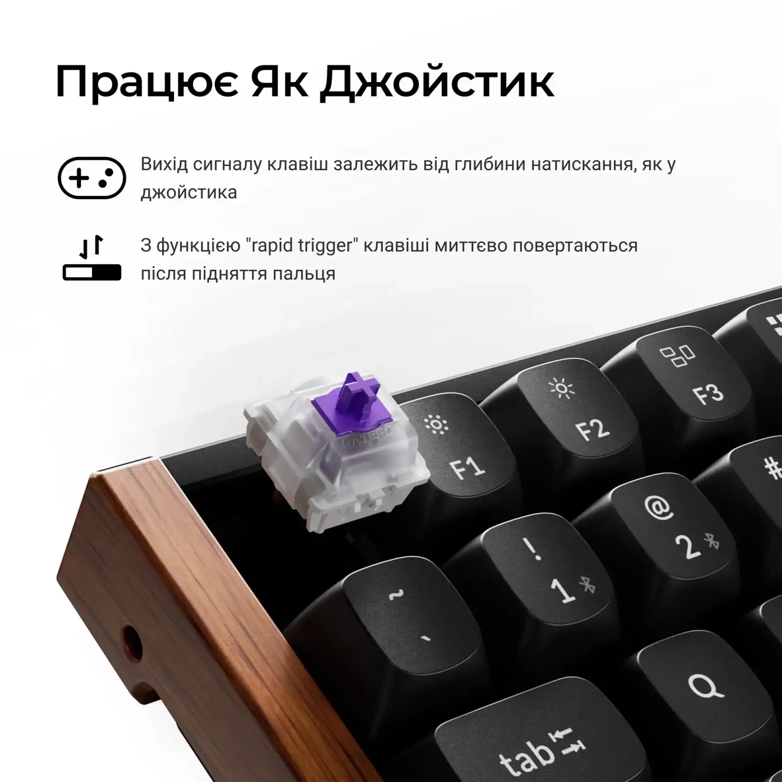 Клавиатура беспроводная Keychron K2 HE Magnetic Switch Black RGB (K2H-F1-UA) UA