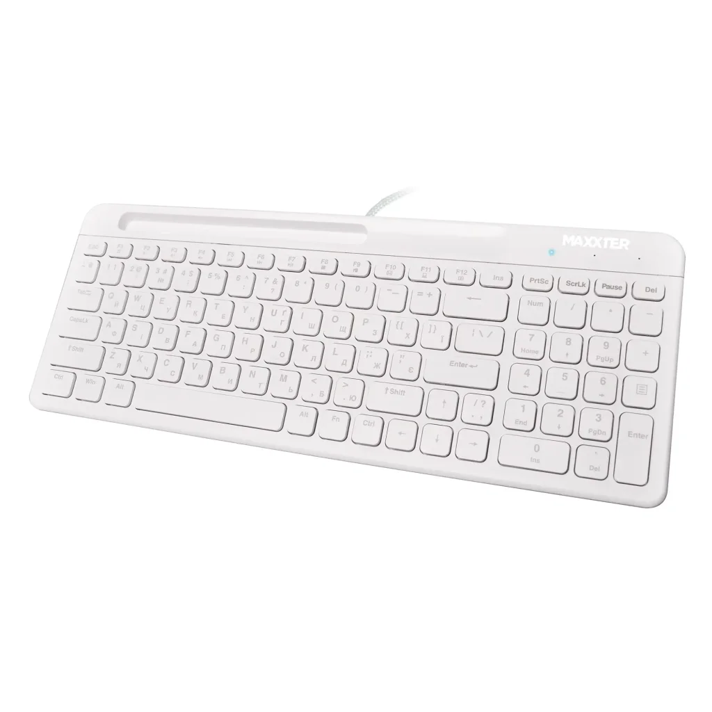 Клавiатура Maxxter KB-01W-UA White UA