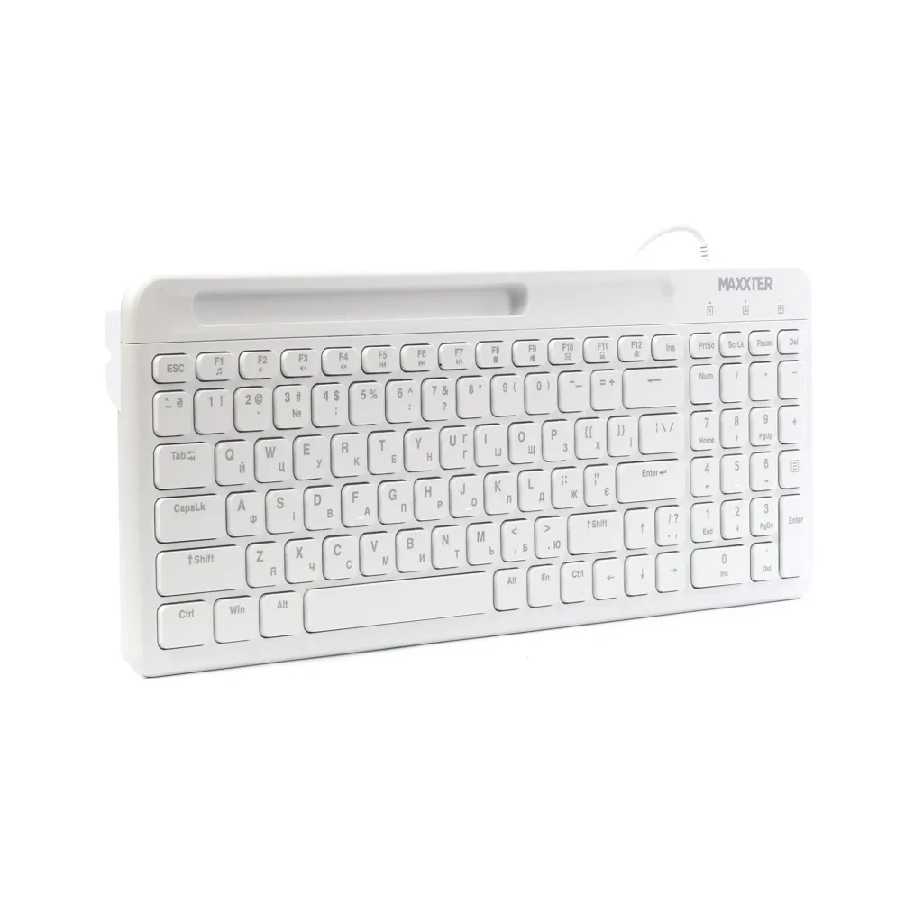 Клавiатура Maxxter KB-01W-UA White UA