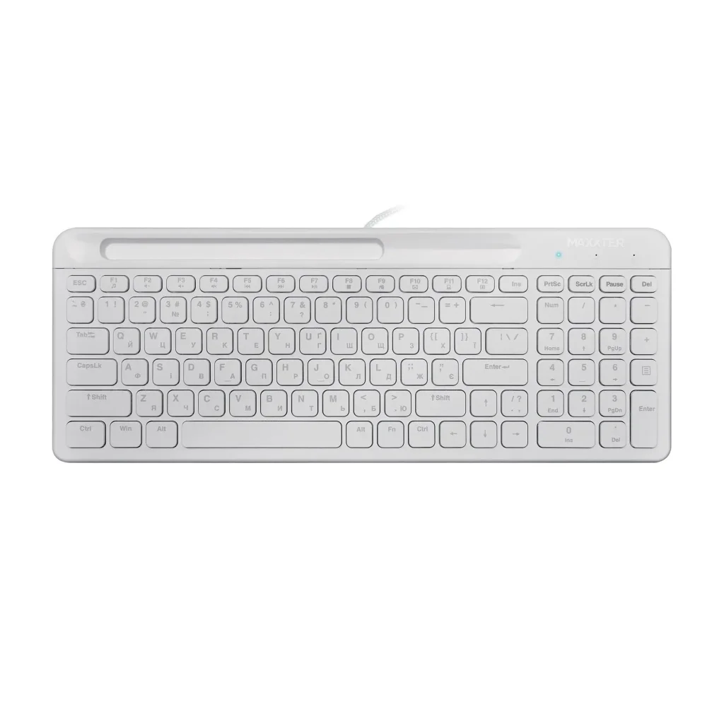 Клавiатура Maxxter KB-01W-UA White UA