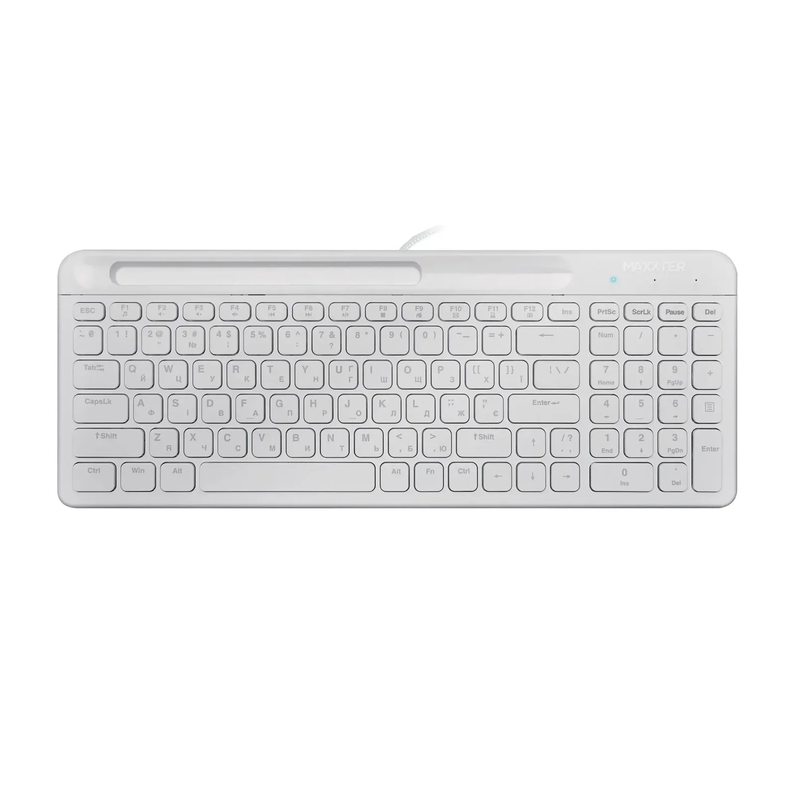 Клавиатура Maxxter KB-01W-UA White UA