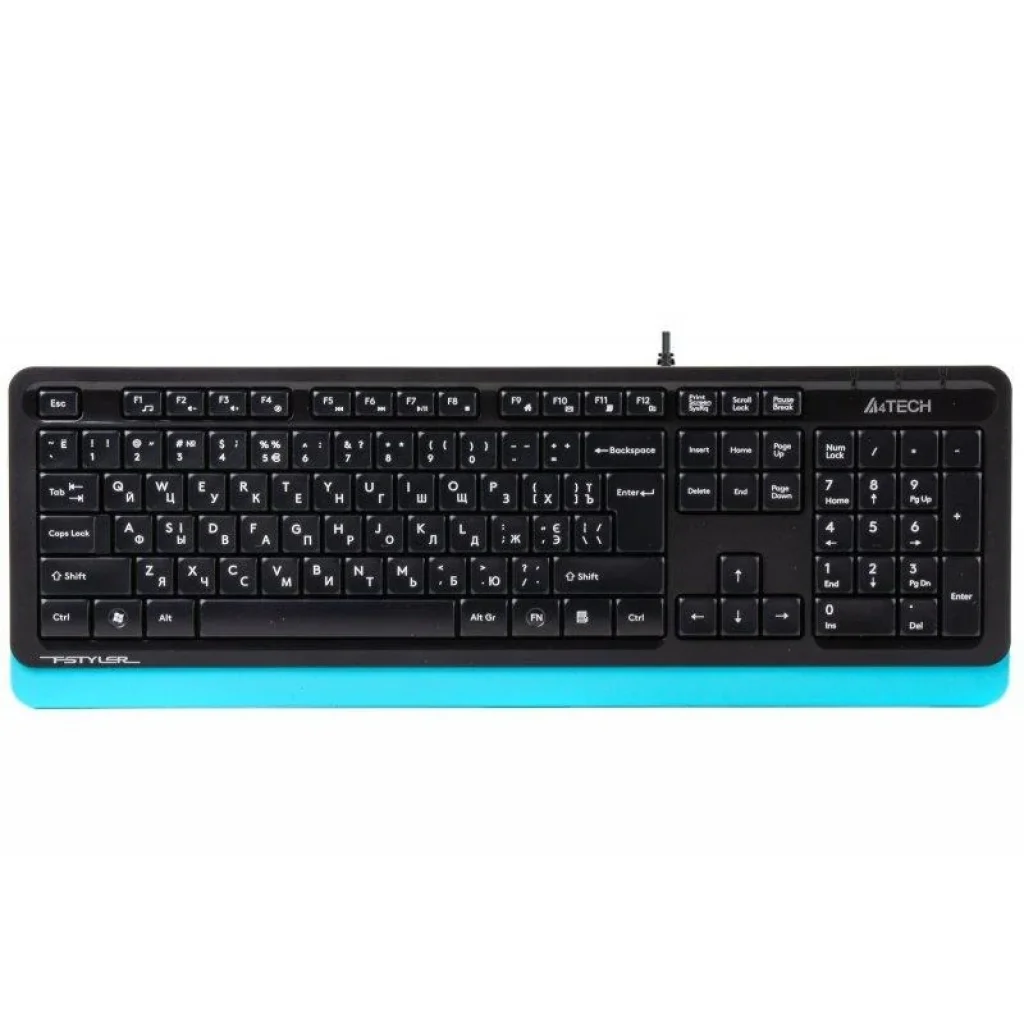 Клавіатура A4Tech FK10 Black/Blue USB, FK10 (Blue) UA