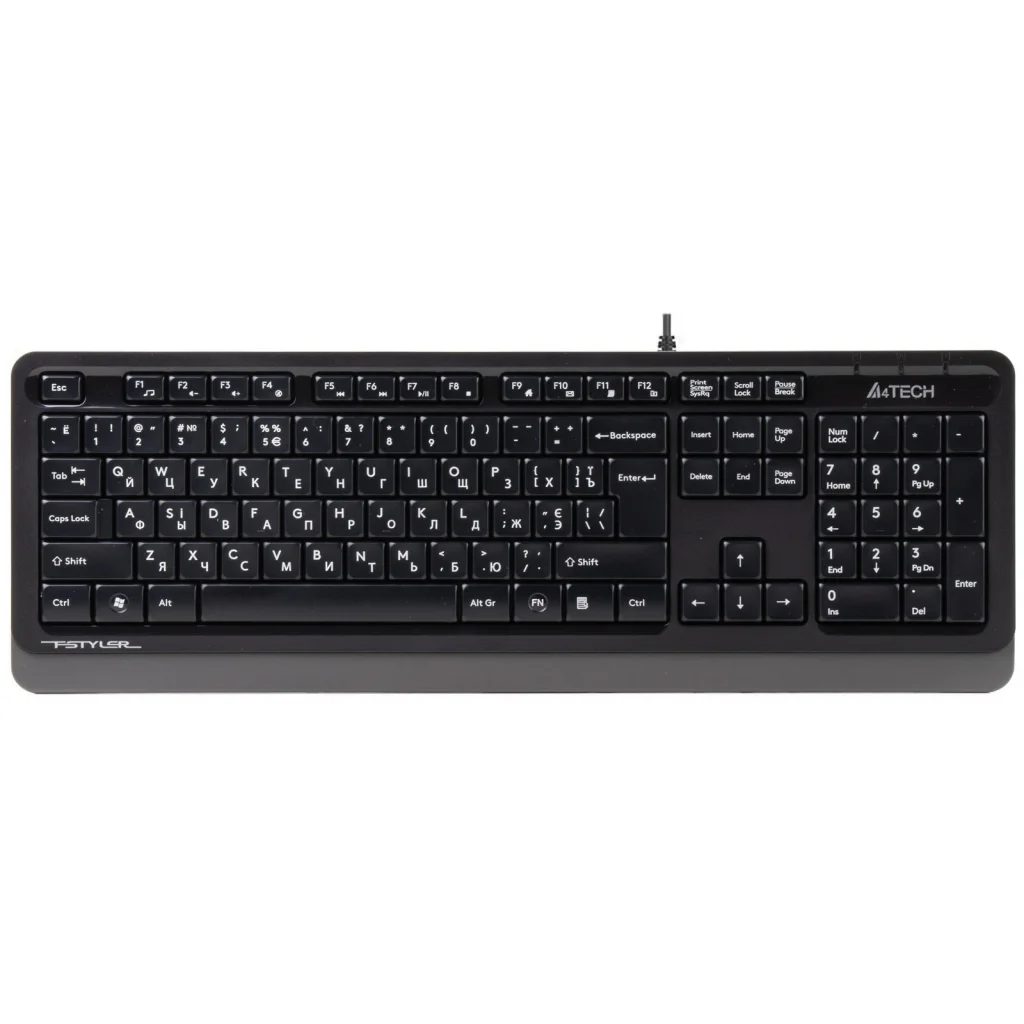 Клавіатура A4Tech FK10 Black/Grey USB, FK10 (Grey) UA